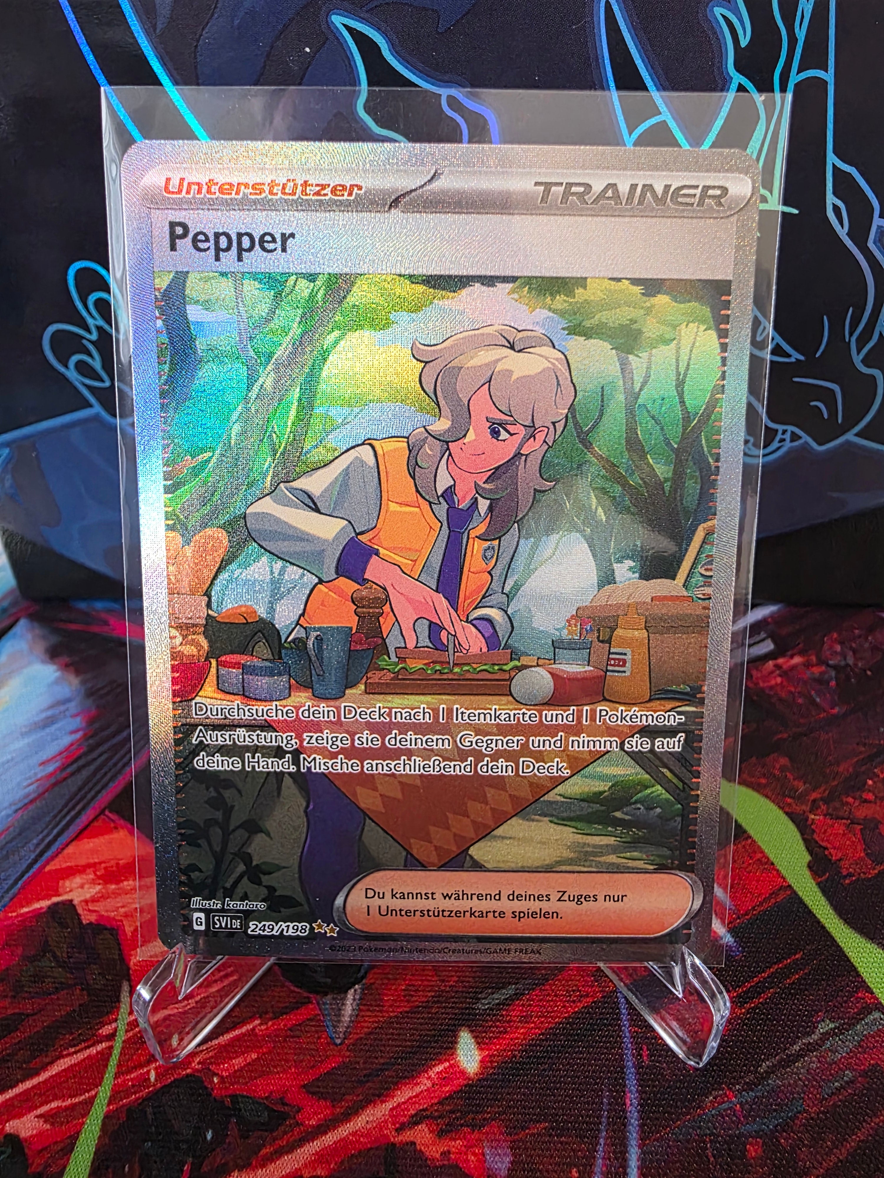 Pepper 249/198 🇩🇪 Tysk – Full Art Trainer – Pokémonkort – NM 🔥