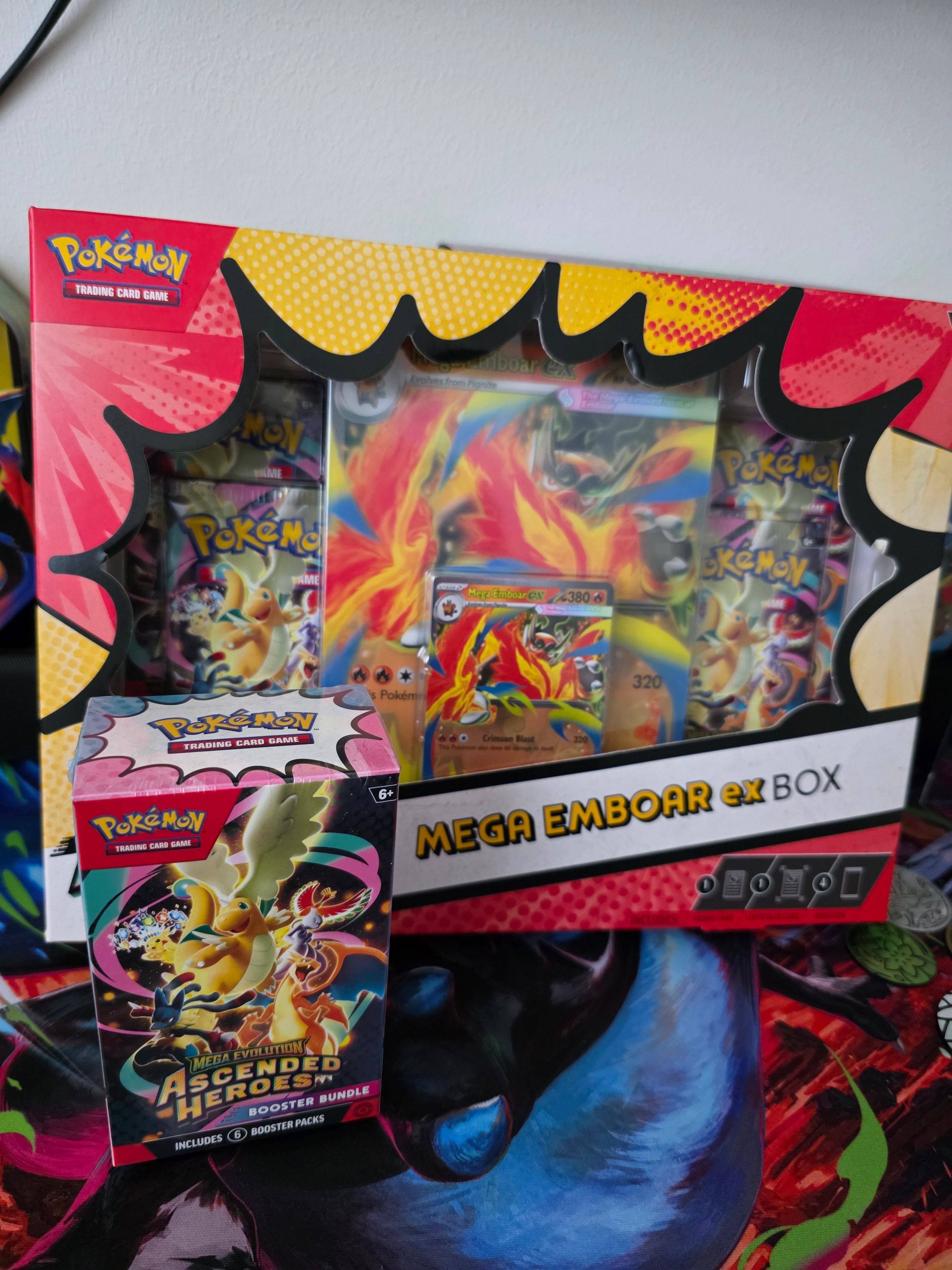 Pokémon Mega Emboar ex Box + Booster Bundle Ascended Heroes