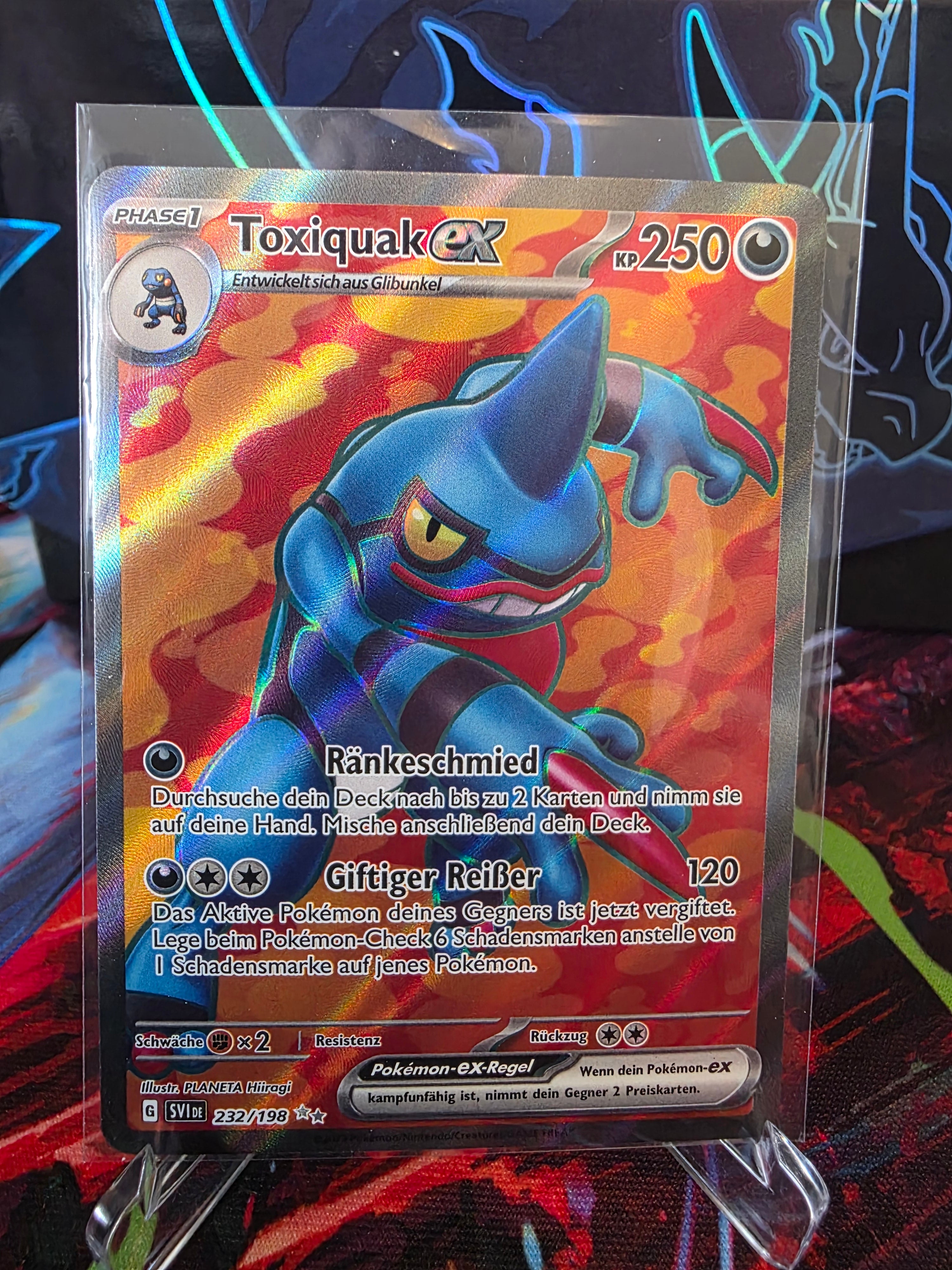 Toxiquak ex 232/198 🇩🇪 Tysk – Full Art EX – Pokémonkort – Near Mint 🔥