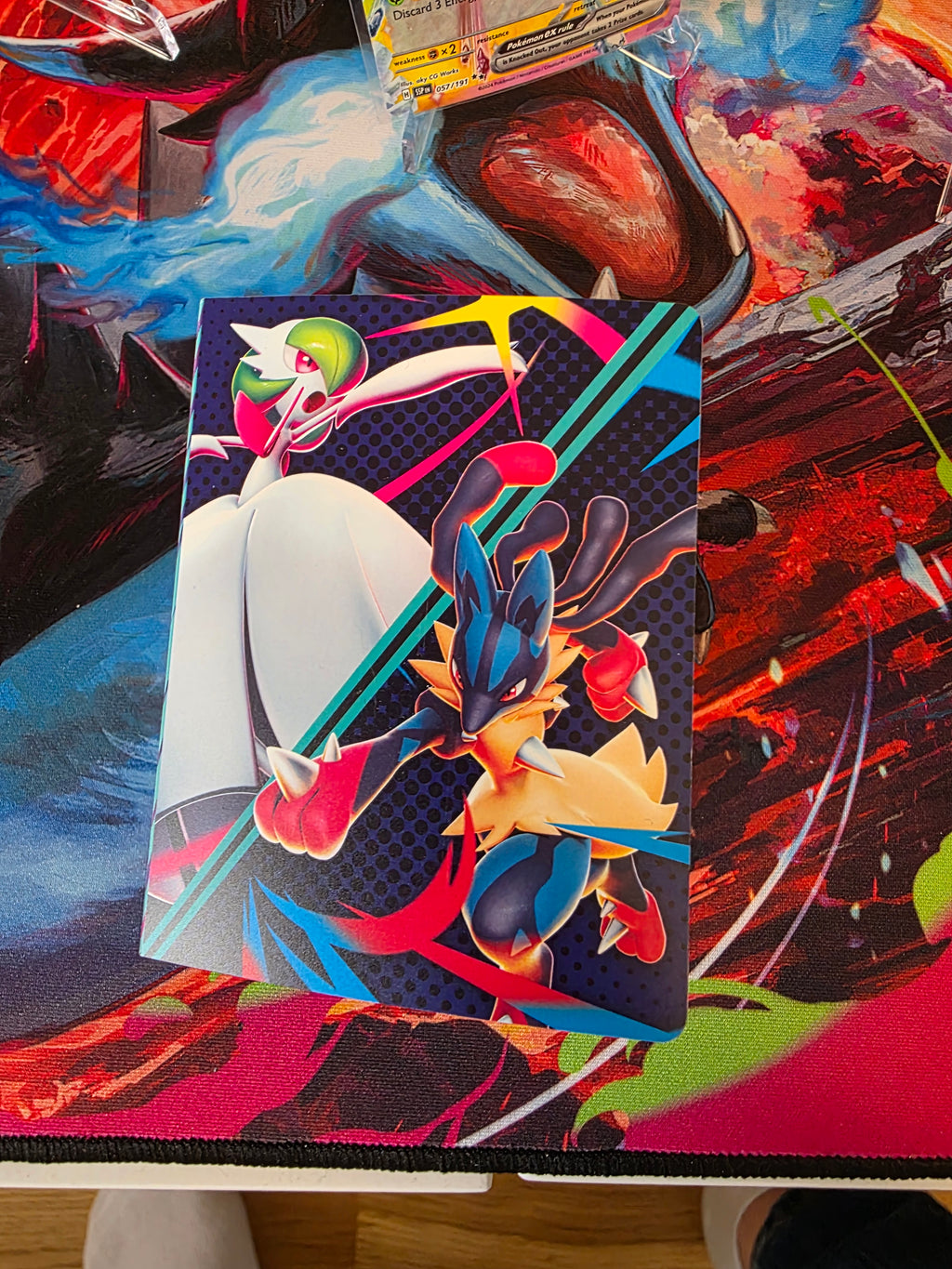 Pokemon Mini Portfolio + Booster Pack Charizard Gengar Ny Oöppnad